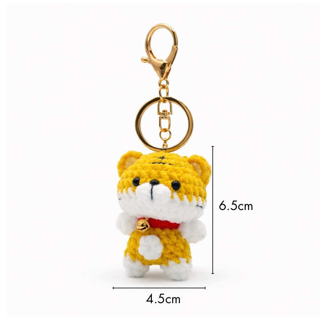 Bib Tiger Crochet Keychain Bag Charm