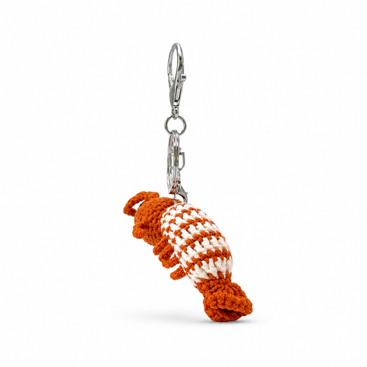 Shrimp Crochet Keychain Bag Charm