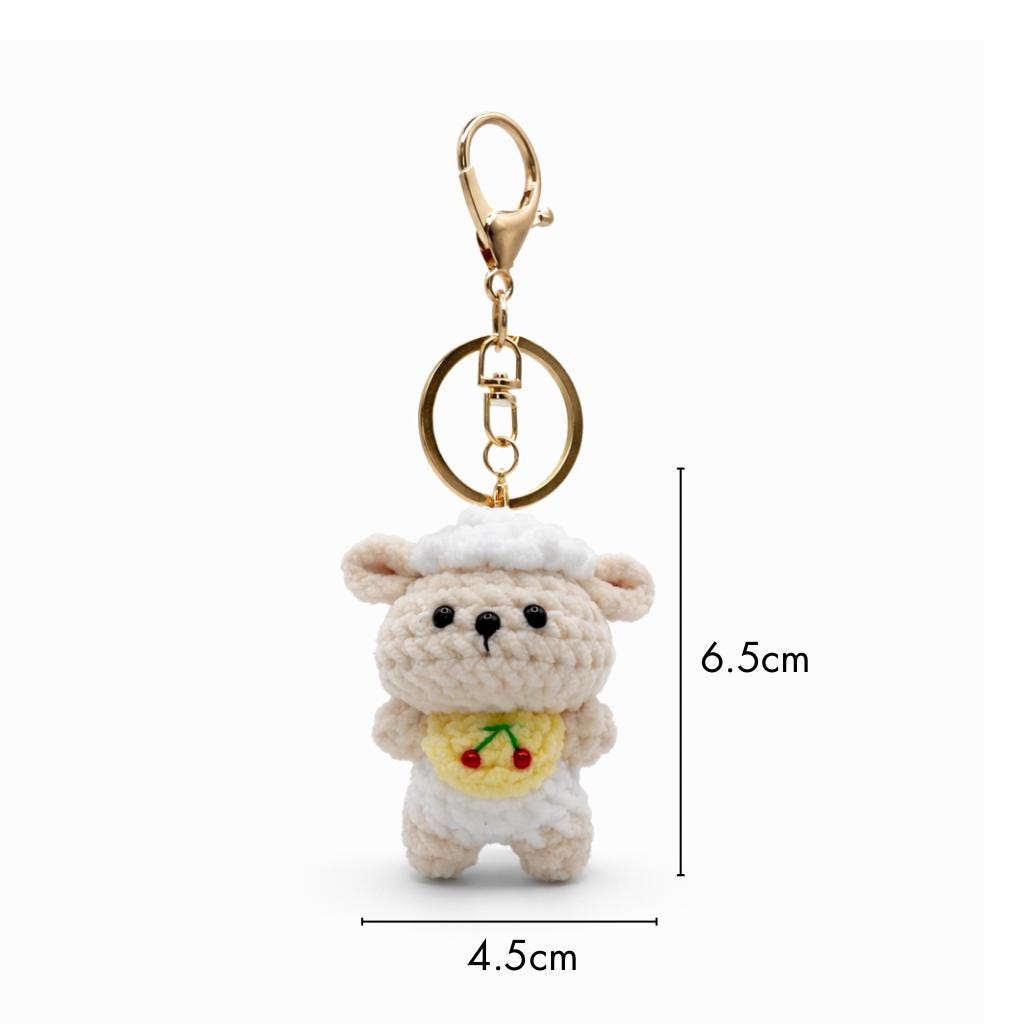 Bib Sheep Crochet Keychain Bag Charm