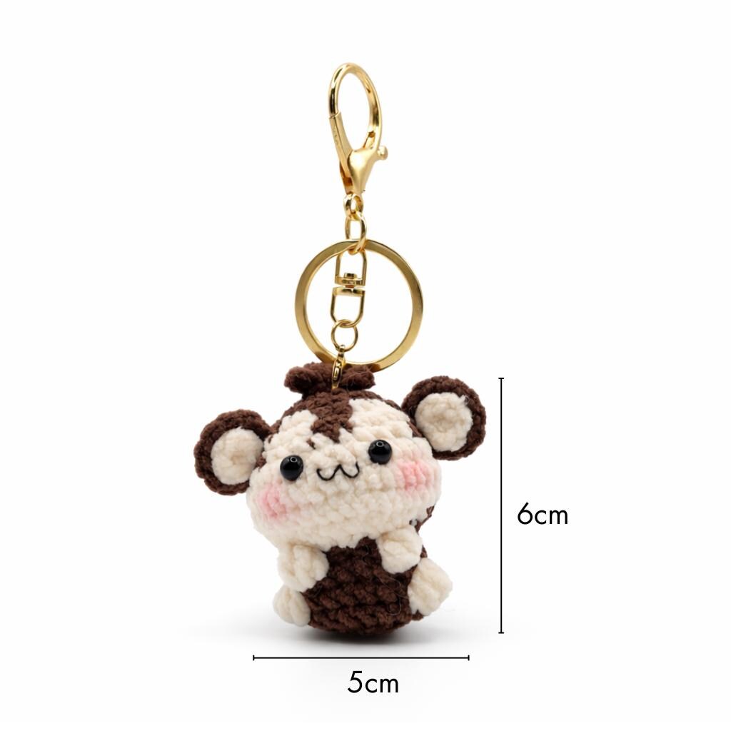 Monkey Crochet Keychain Bag Charm