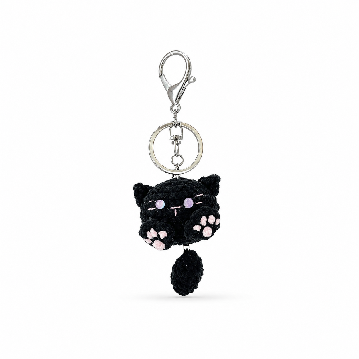 Cat With Tail Crochet Keychain Bag Charm