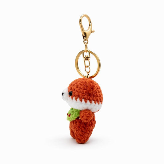 Bib Fox Crochet Keychain Bag Charm