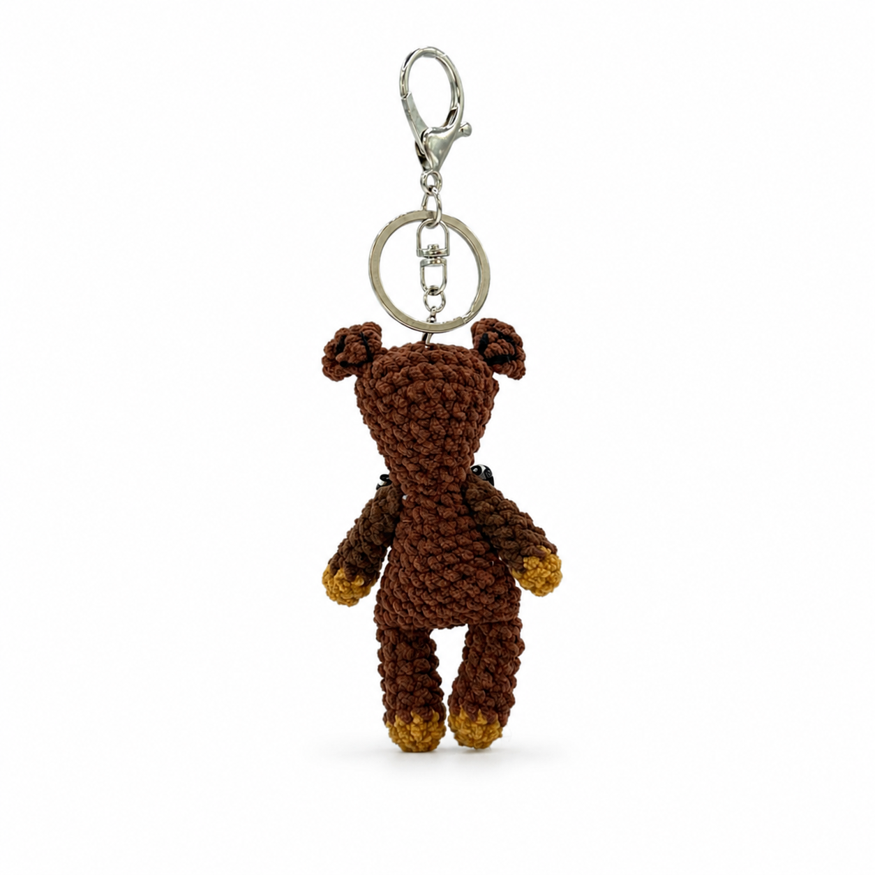Mr. Bean Teddy Bear Crochet Keychain Bag Charm