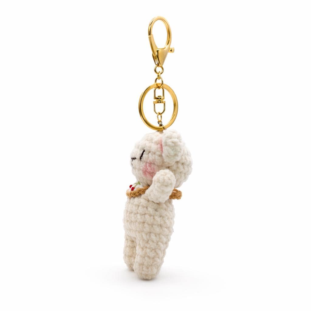 Bib Teddy Bear Crochet Keychain Bag Charm