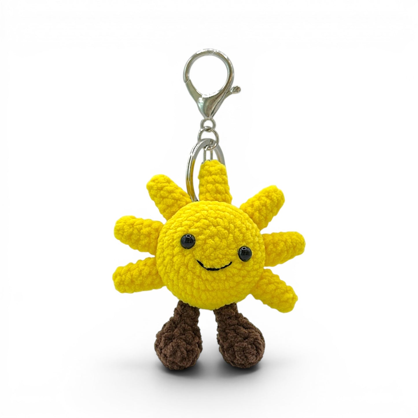 Croissant Heart Sunny Crochet Keychain Bag Charm