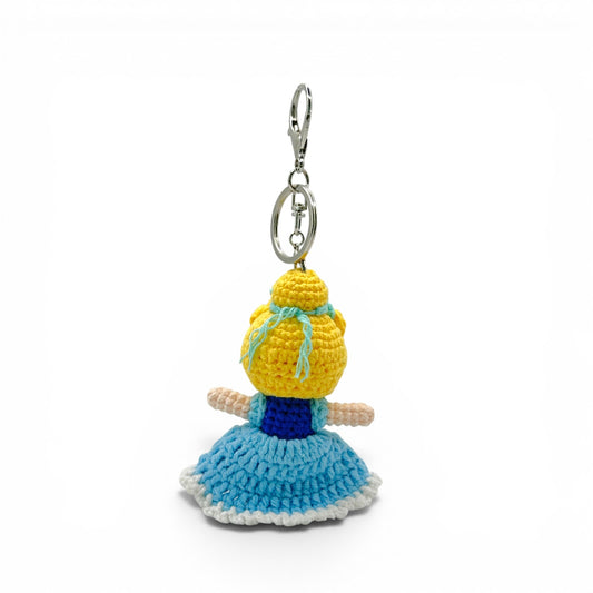 Disney Princess Cinderella and Belle Crochet Keychain Bag Charm