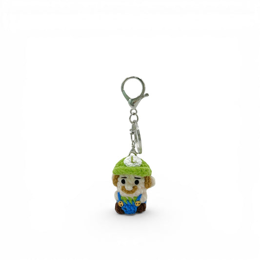 Mario and Luigi Crochet Keychain Bag Charm