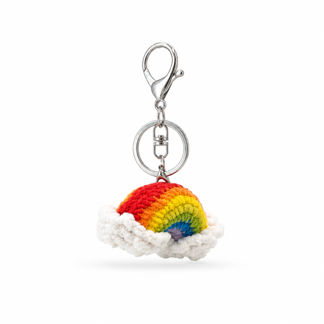 Rainbow Crochet Keychain Bag Charm