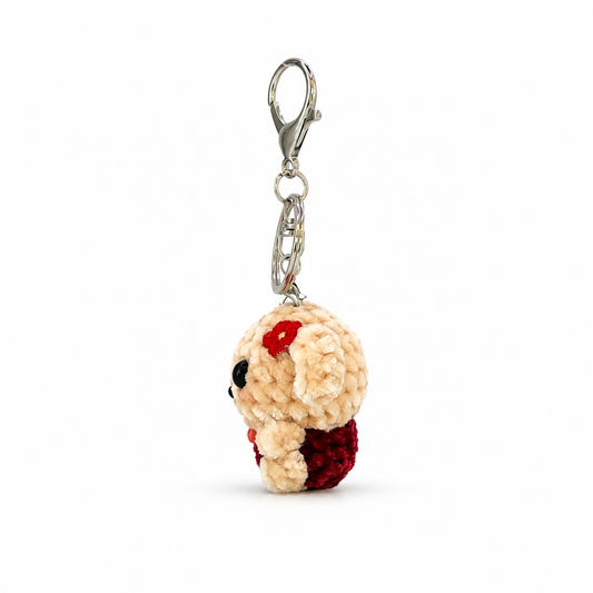 Chenille Dog Crochet Keychain Bag Charm
