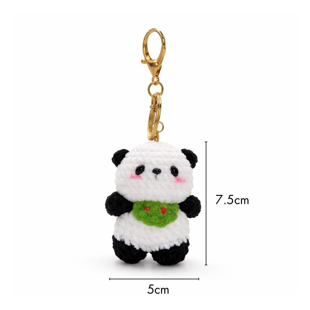 Bib Panda Crochet Keychain Bag Charm