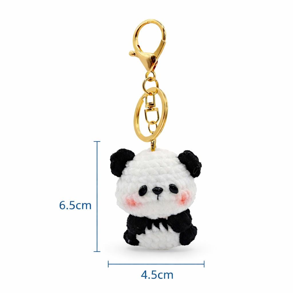 Panda Crochet Keychain Bag Charm