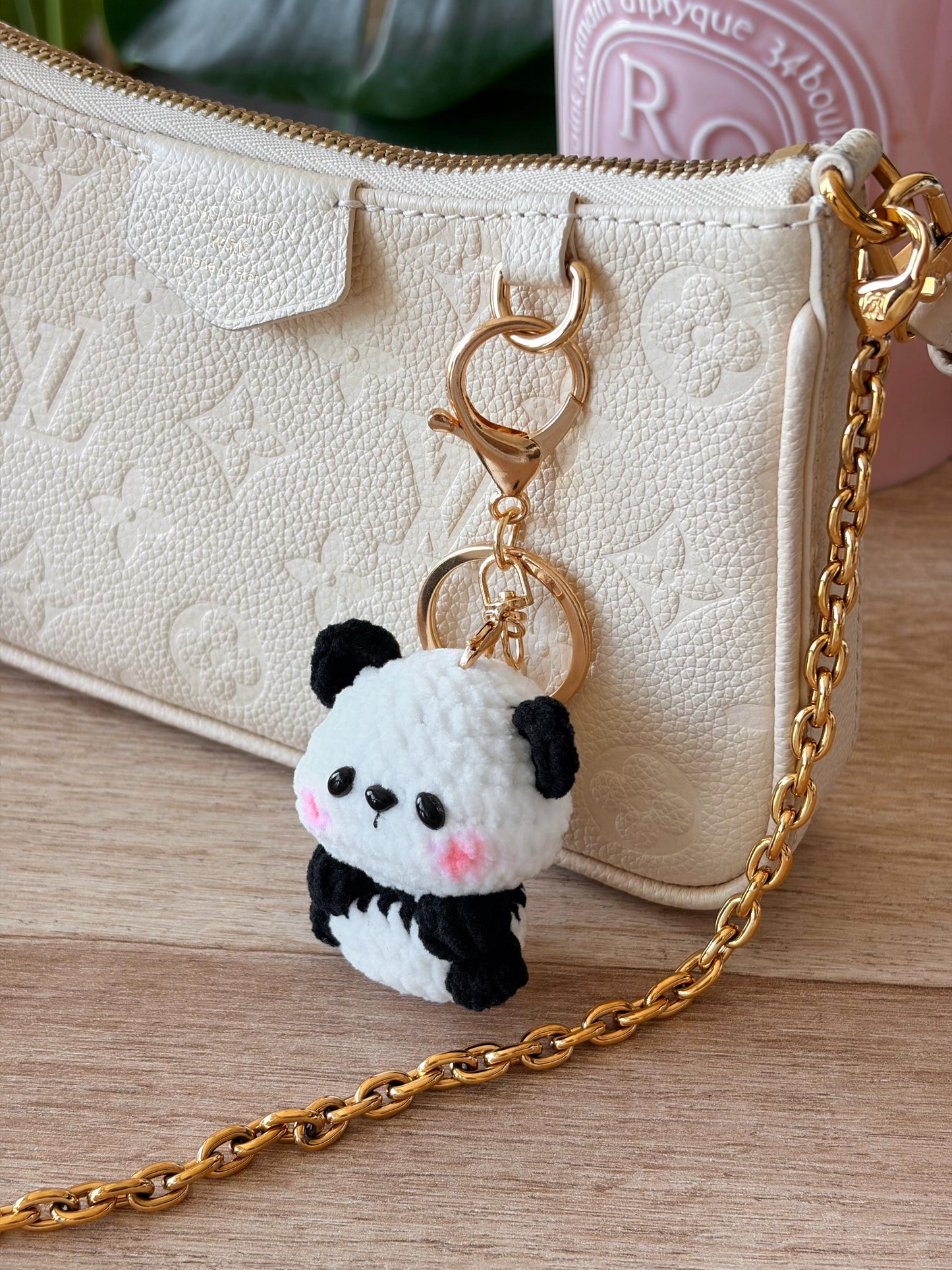 Panda Crochet Keychain Bag Charm