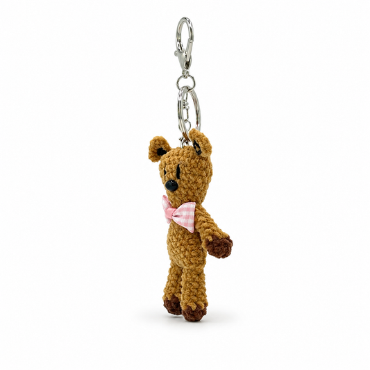 Mr. Beans Teddy Bear Crochet Keychain Bag Charm