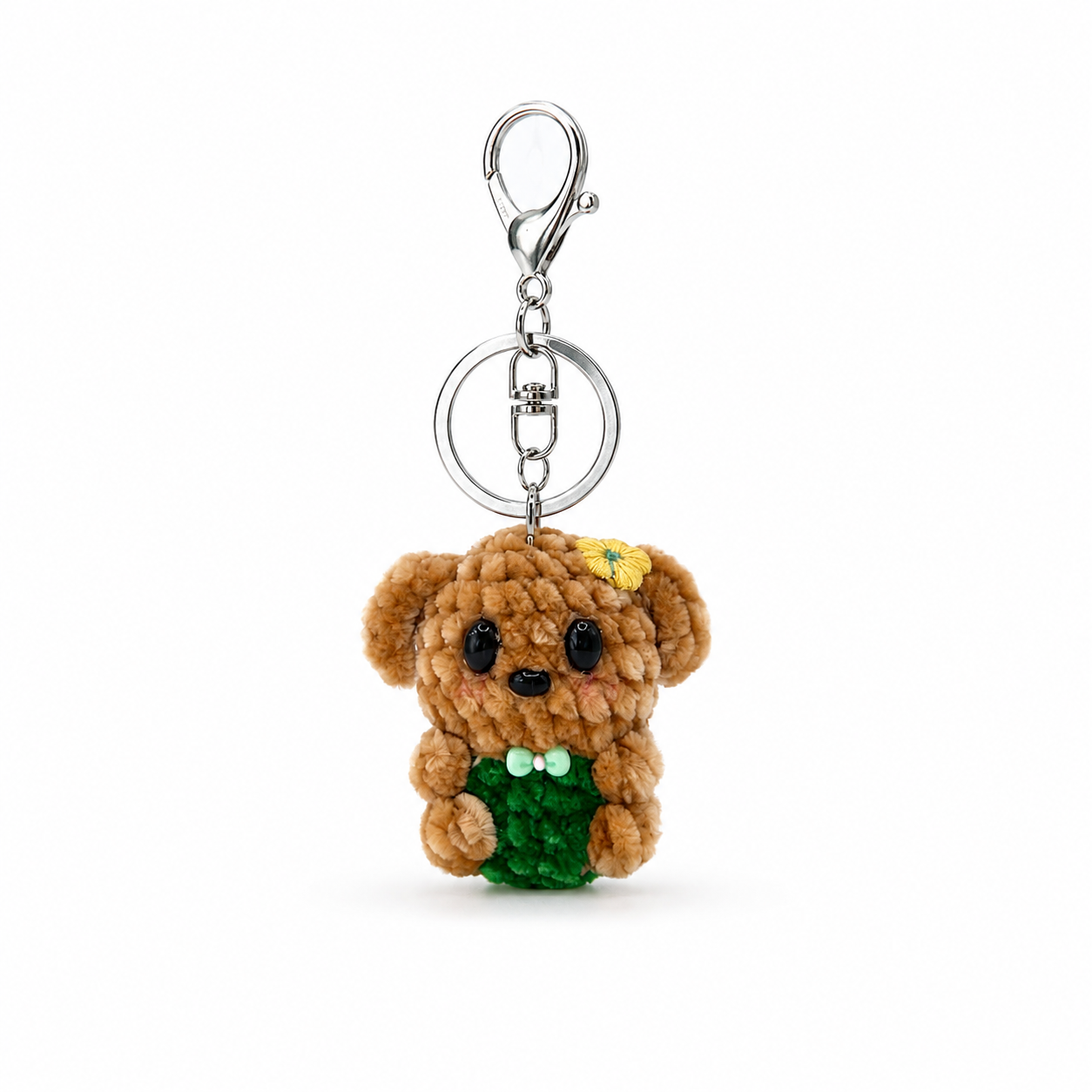 Chenille Dog Crochet Keychain Bag Charm