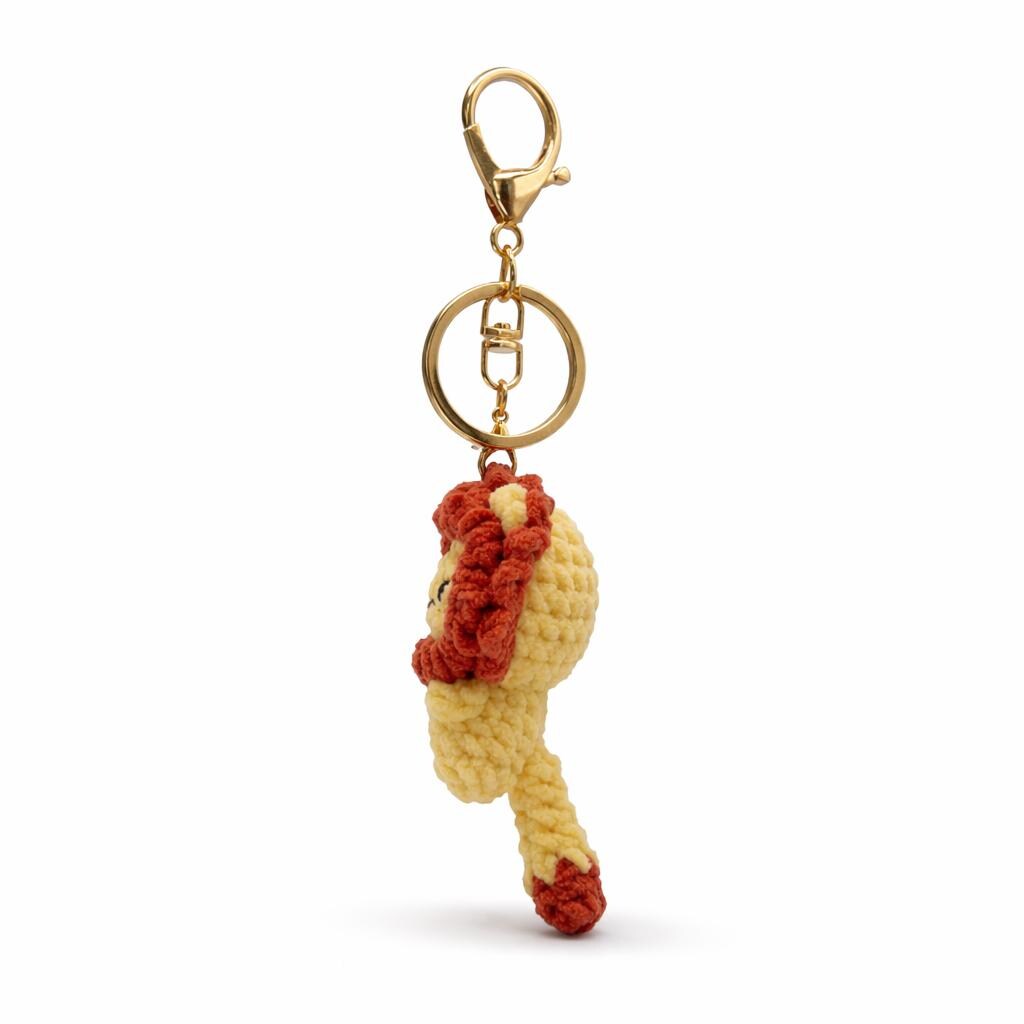 Lion Crochet Keychain Bag Charm