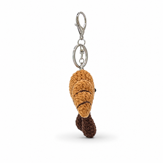 Croissant Heart Sunny Crochet Keychain Bag Charm