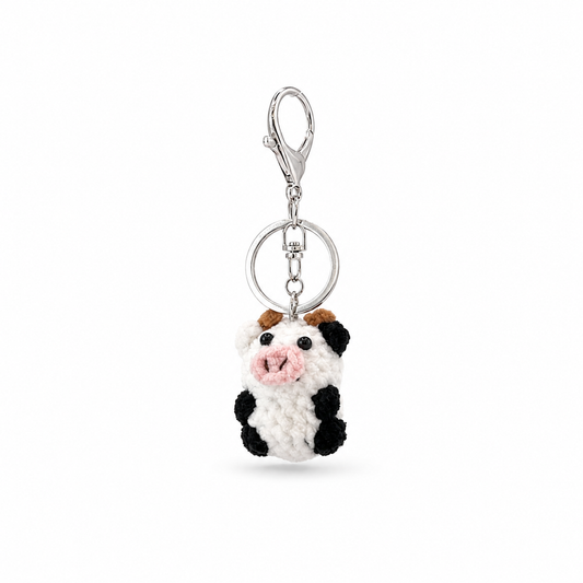 Gummy Cow Crochet Keychain Bag Charm
