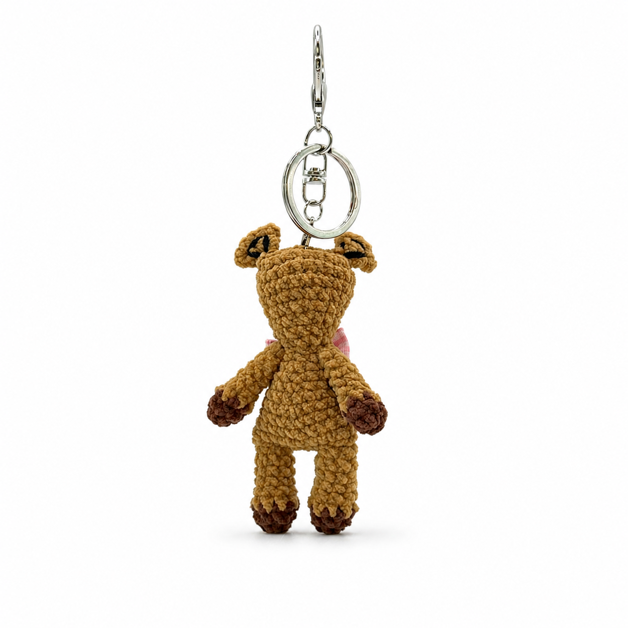 Mr. Bean Teddy Bear Crochet Keychain Bag Charm