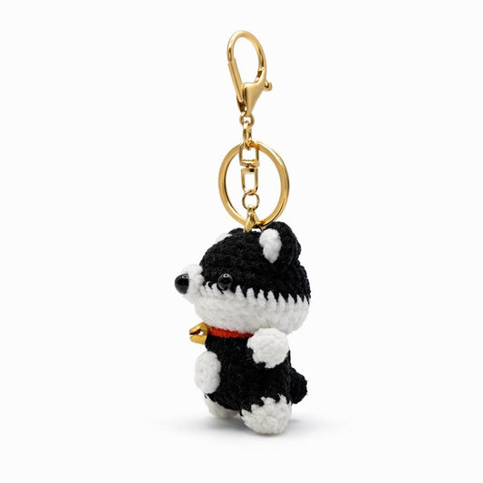 Bib Husky Dog Crochet Keychain Bag Charm