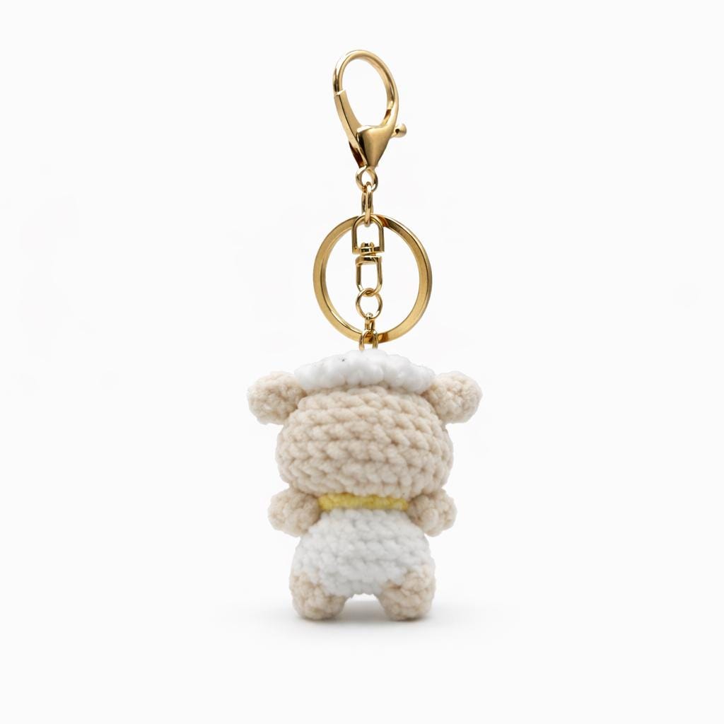 Bib Sheep Crochet Keychain Bag Charm