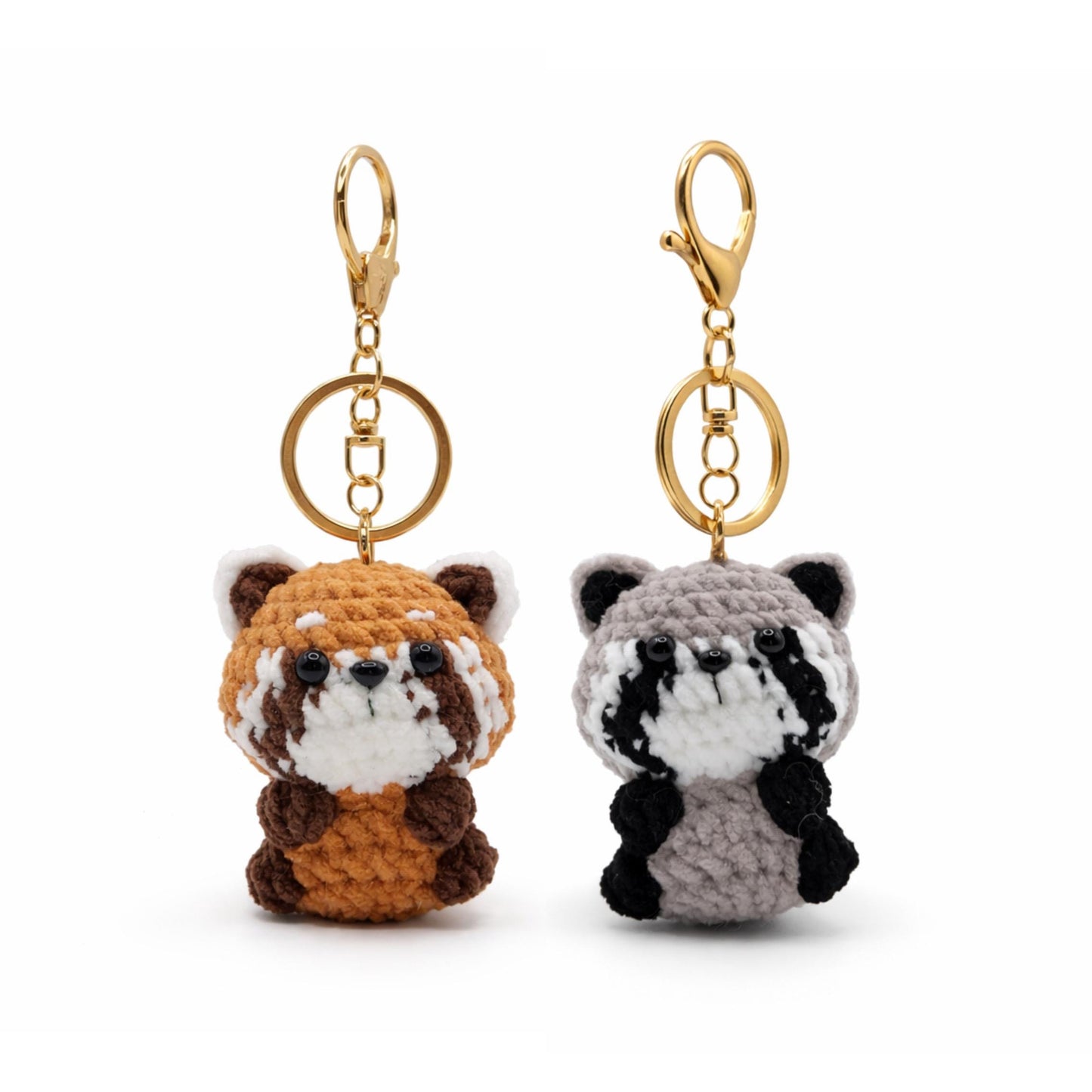 Raccoon Crochet Keychain Bag Charm