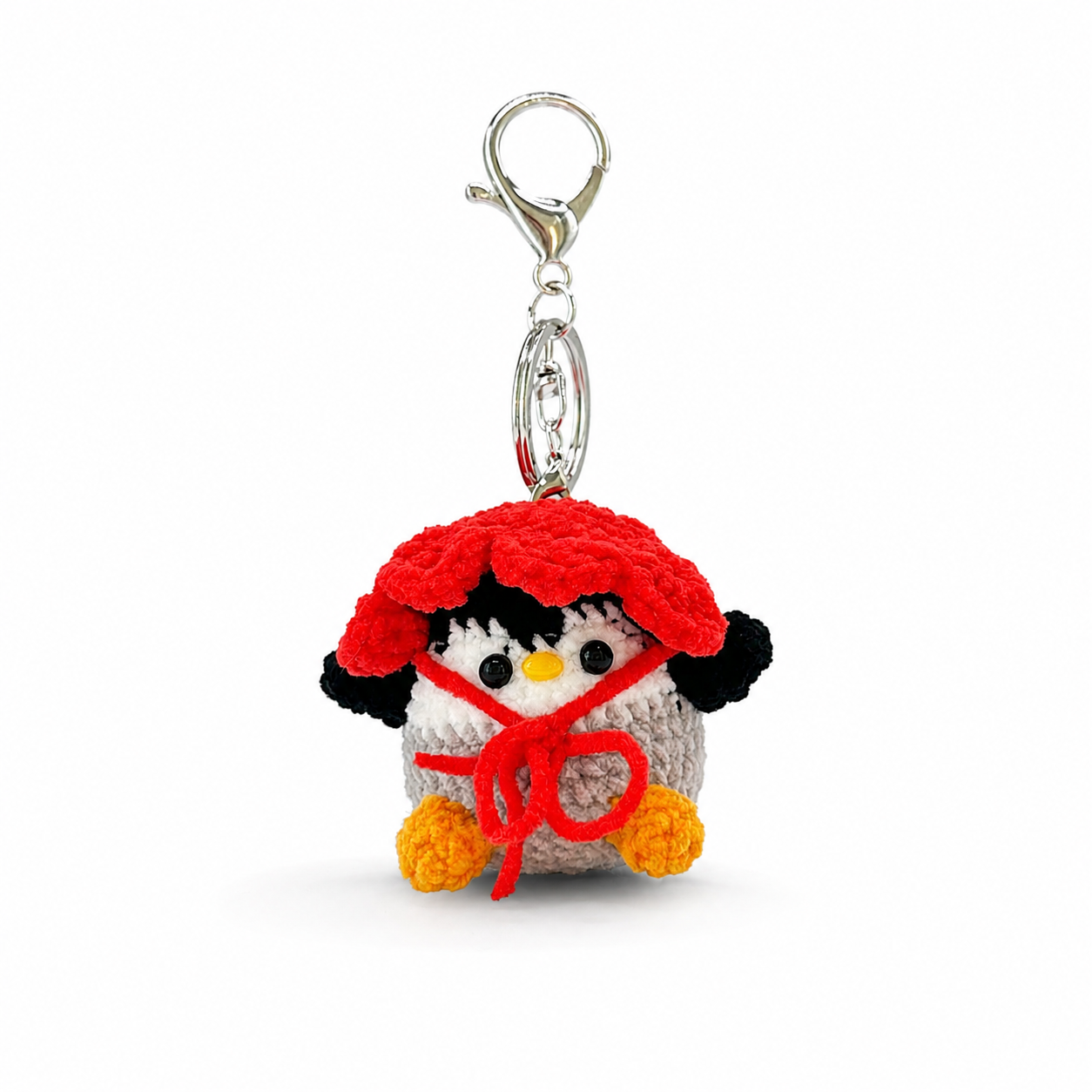 Headphone Penguin Crochet Keychain Bag Charm