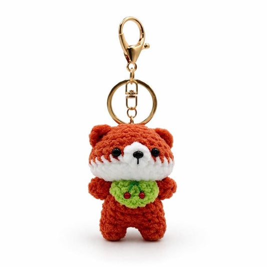 Bib Fox Crochet Keychain Bag Charm
