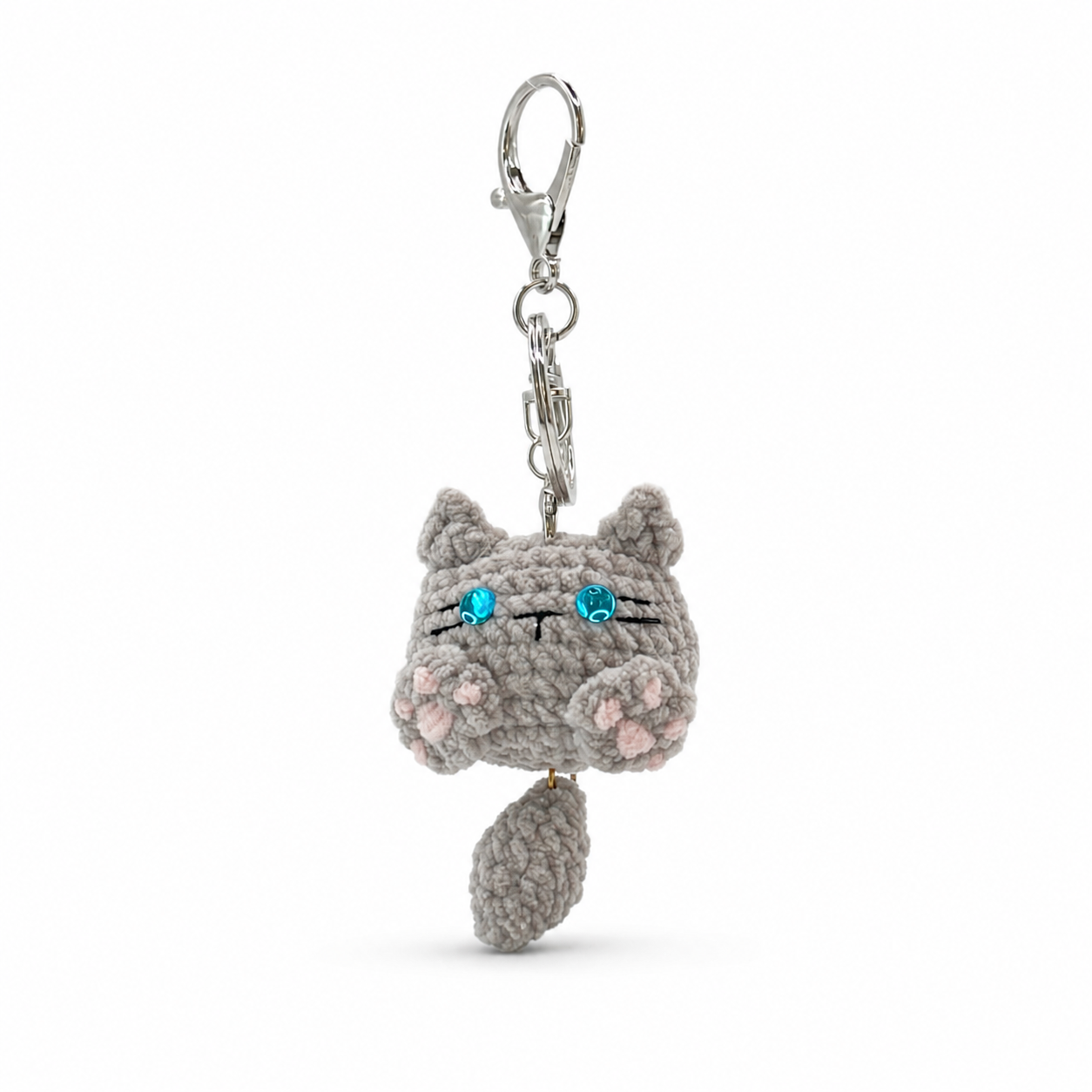 Cat With Tail Crochet Keychain Bag Charm