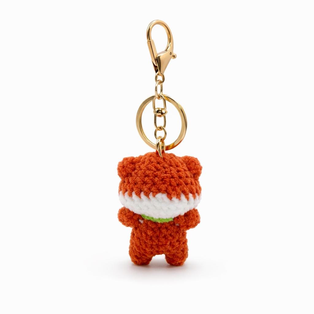Bib Fox Crochet Keychain Bag Charm