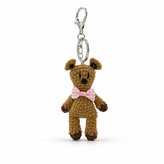 Mr. Beans Teddy Bear Crochet Keychain Bag Charm
