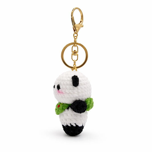 Bib Panda Crochet Keychain Bag Charm