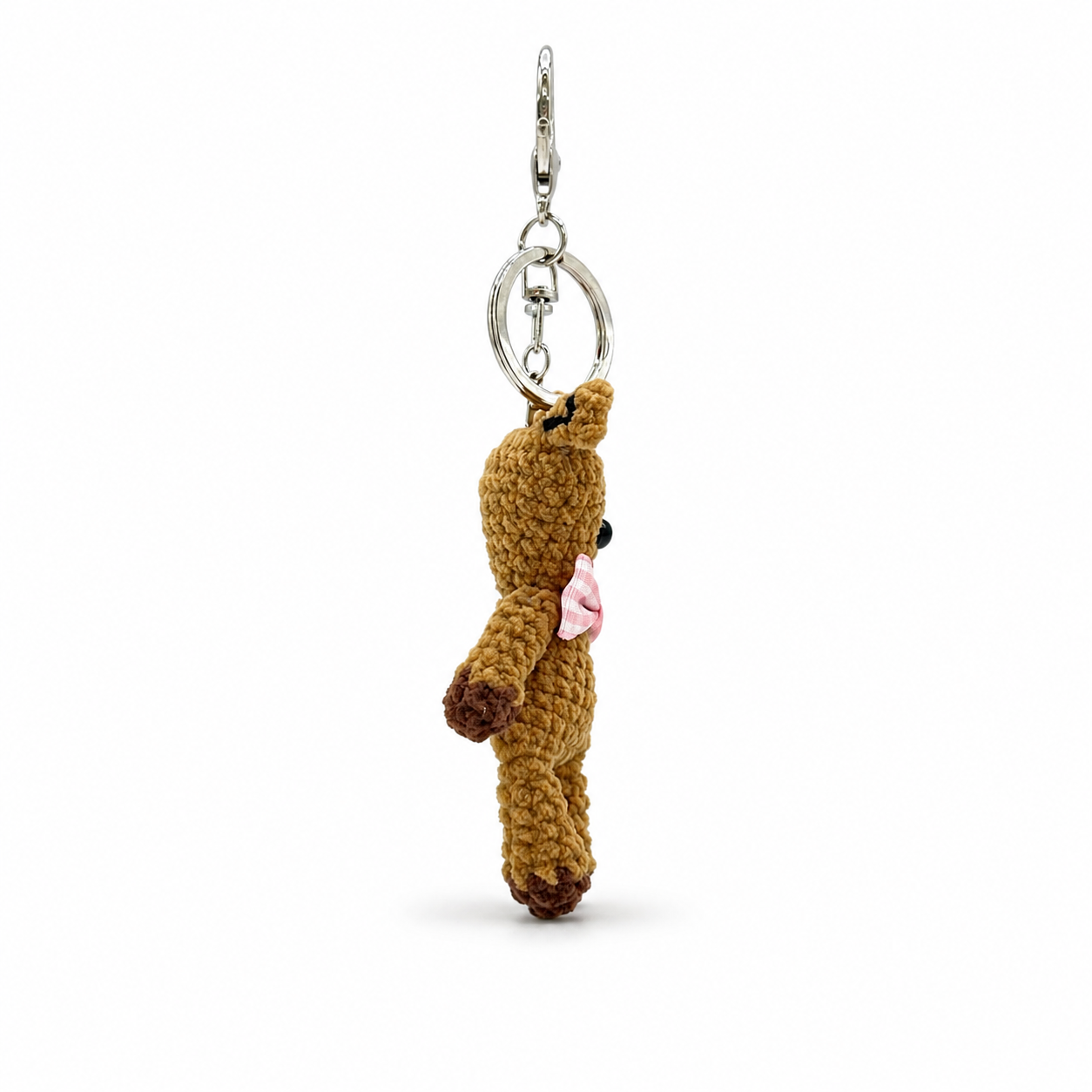 Mr. Bean Teddy Bear Crochet Keychain Bag Charm