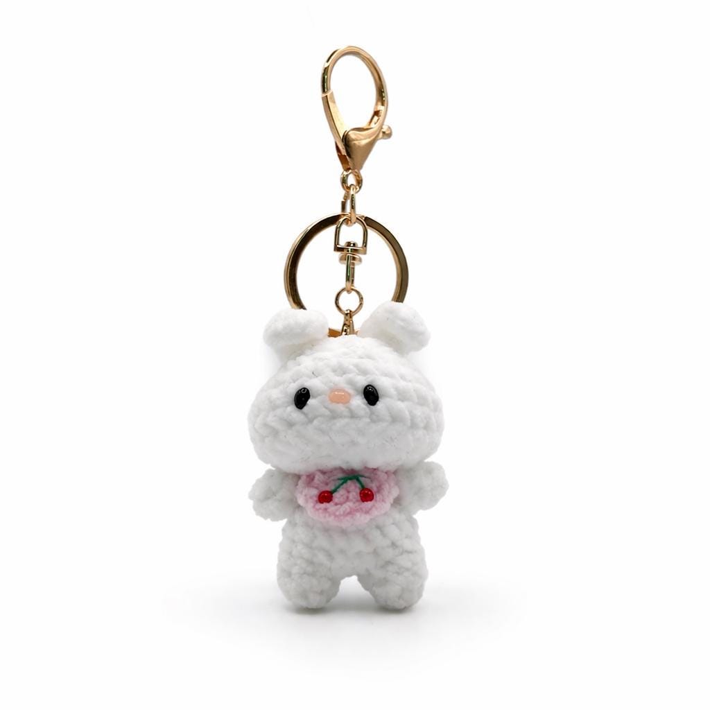 Bib Rabbit Crochet Keychain Bag Charm
