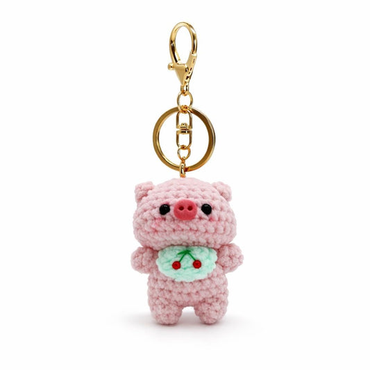 Bib Pig Crochet Keychain Bag Charm