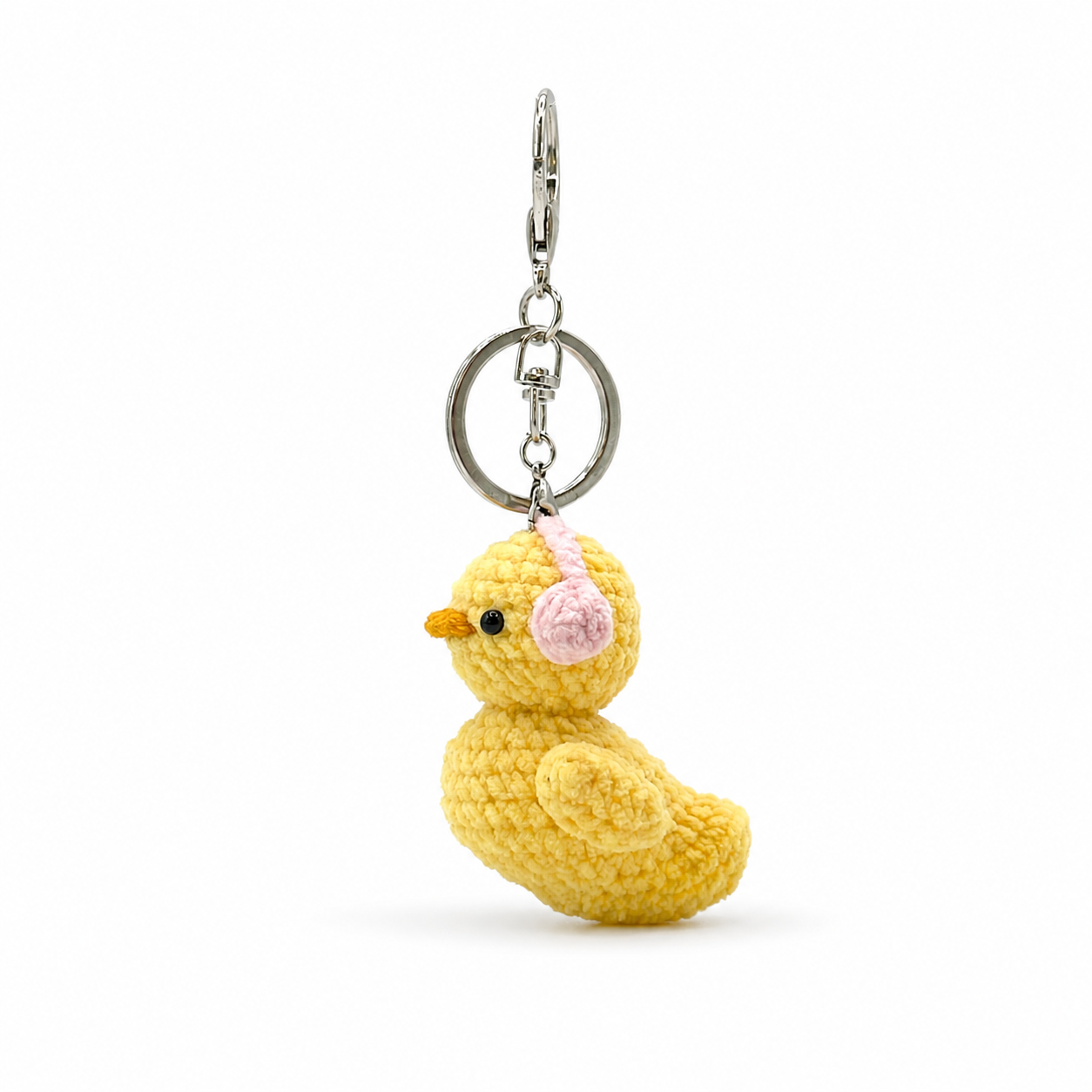 Headphone Duck Crochet Keychain Bag Charm