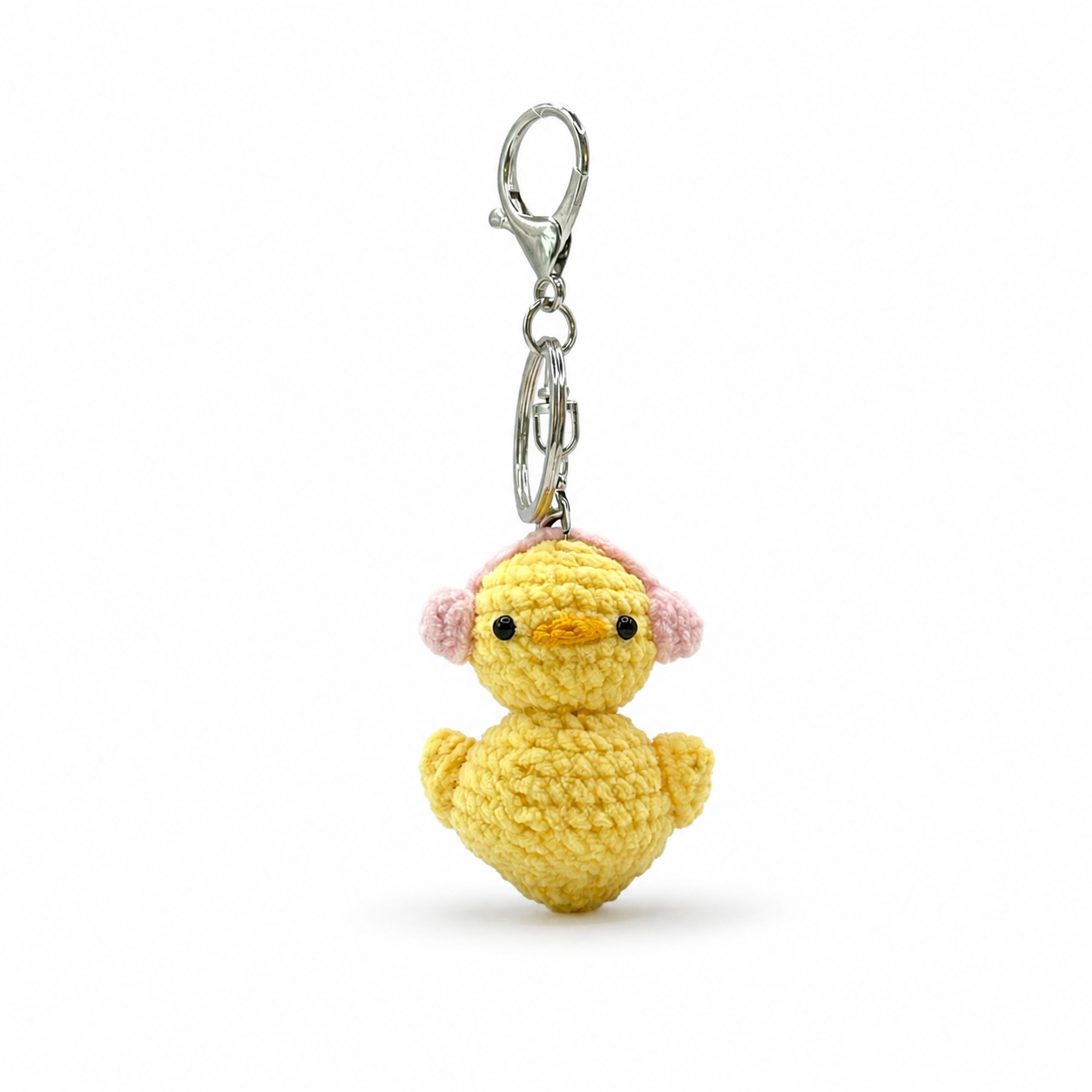Headphone Duck Crochet Keychain Bag Charm