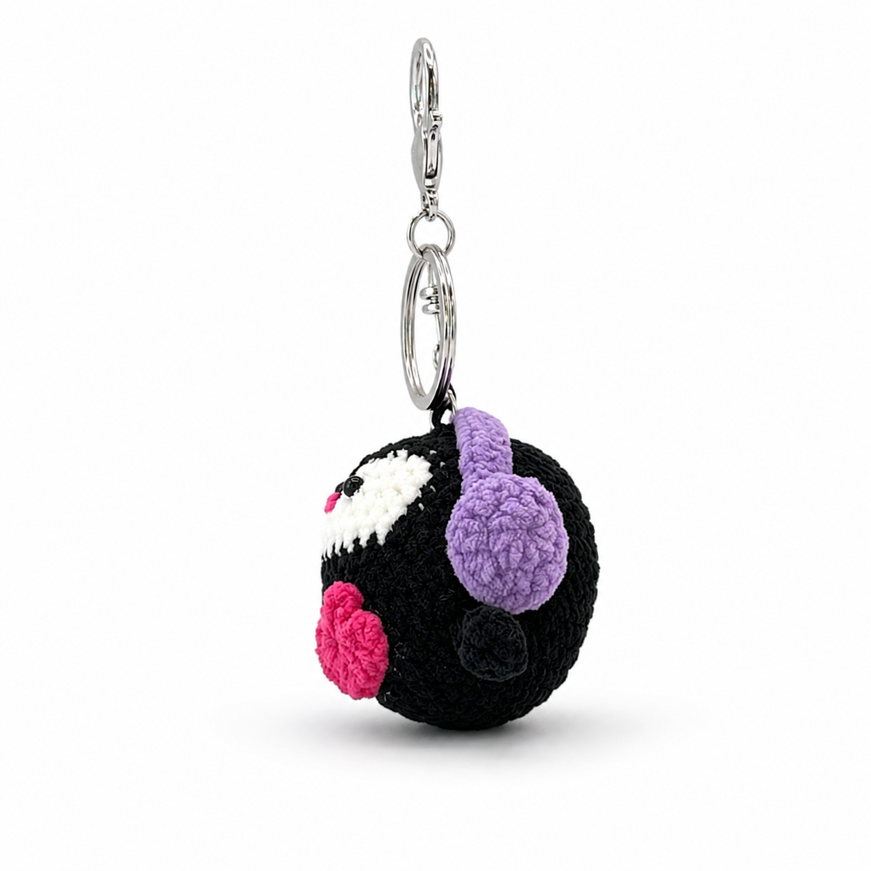 Headphone Penguin Crochet Keychain Bag Charm