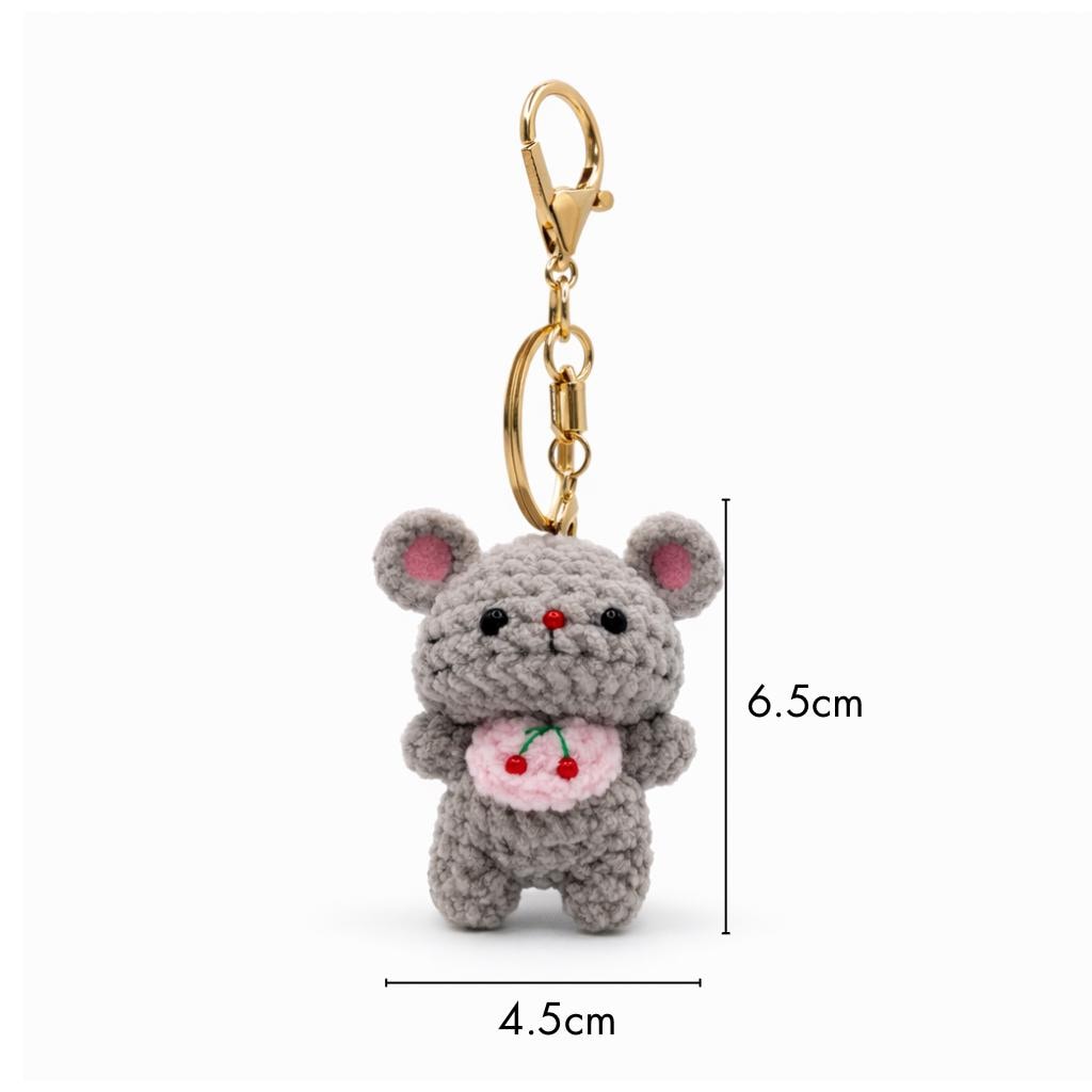 Bib Mouse Crochet Keychain Bag Charm