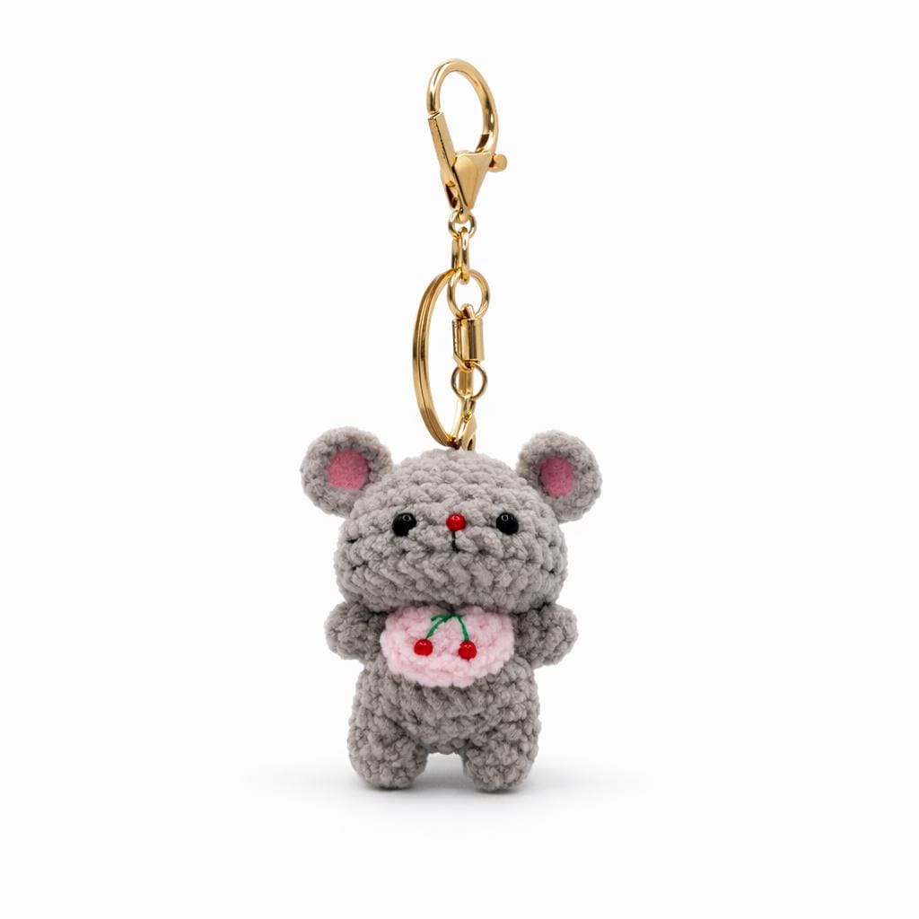 Bib Mouse Crochet Keychain Bag Charm