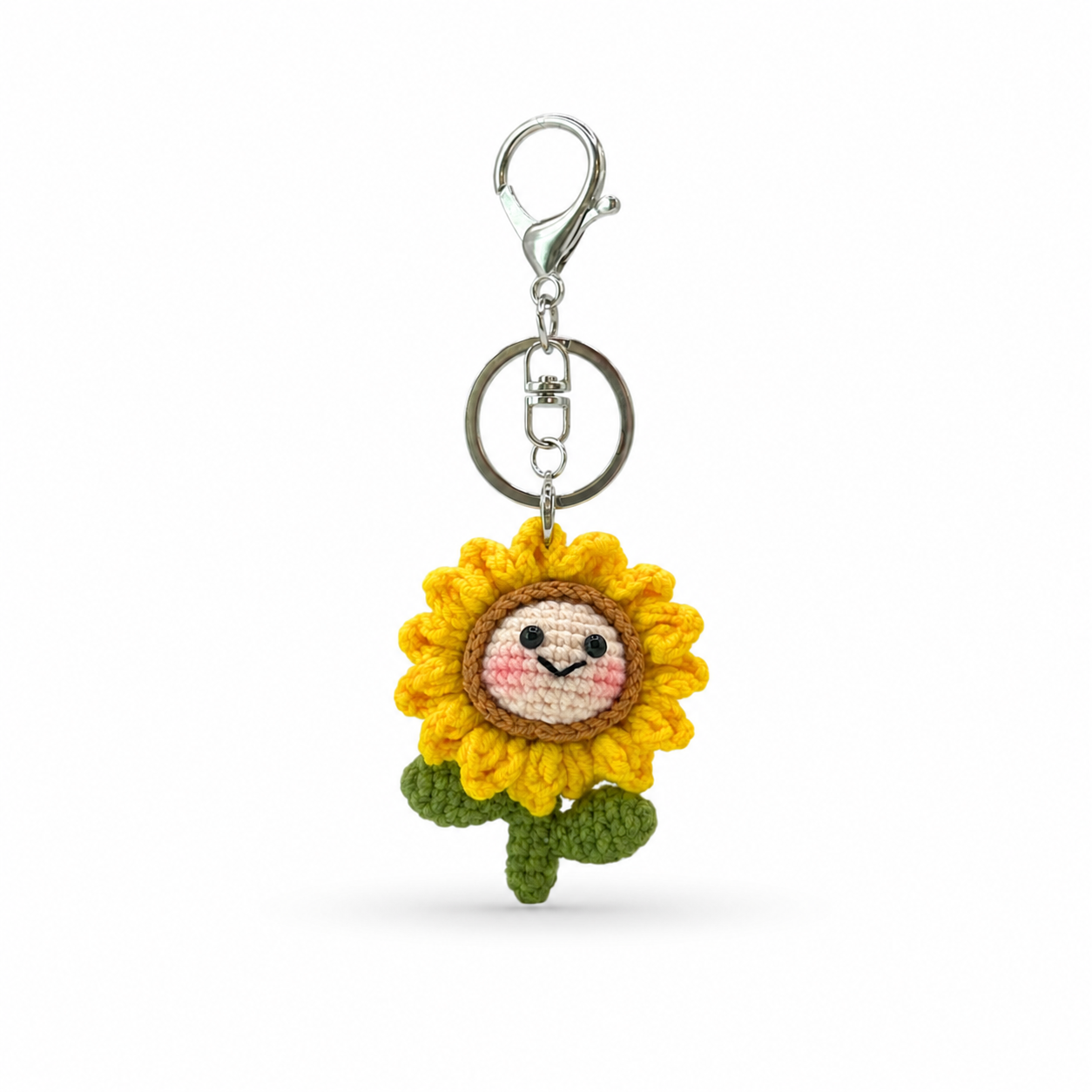 Sunflower Crochet Keychain Bag Charm