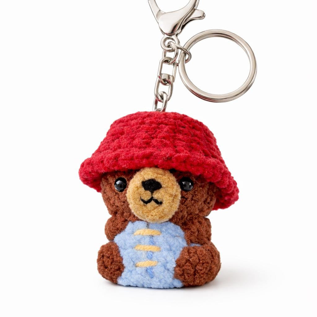 Paddington Bear Crochet Keychain Bag Charm