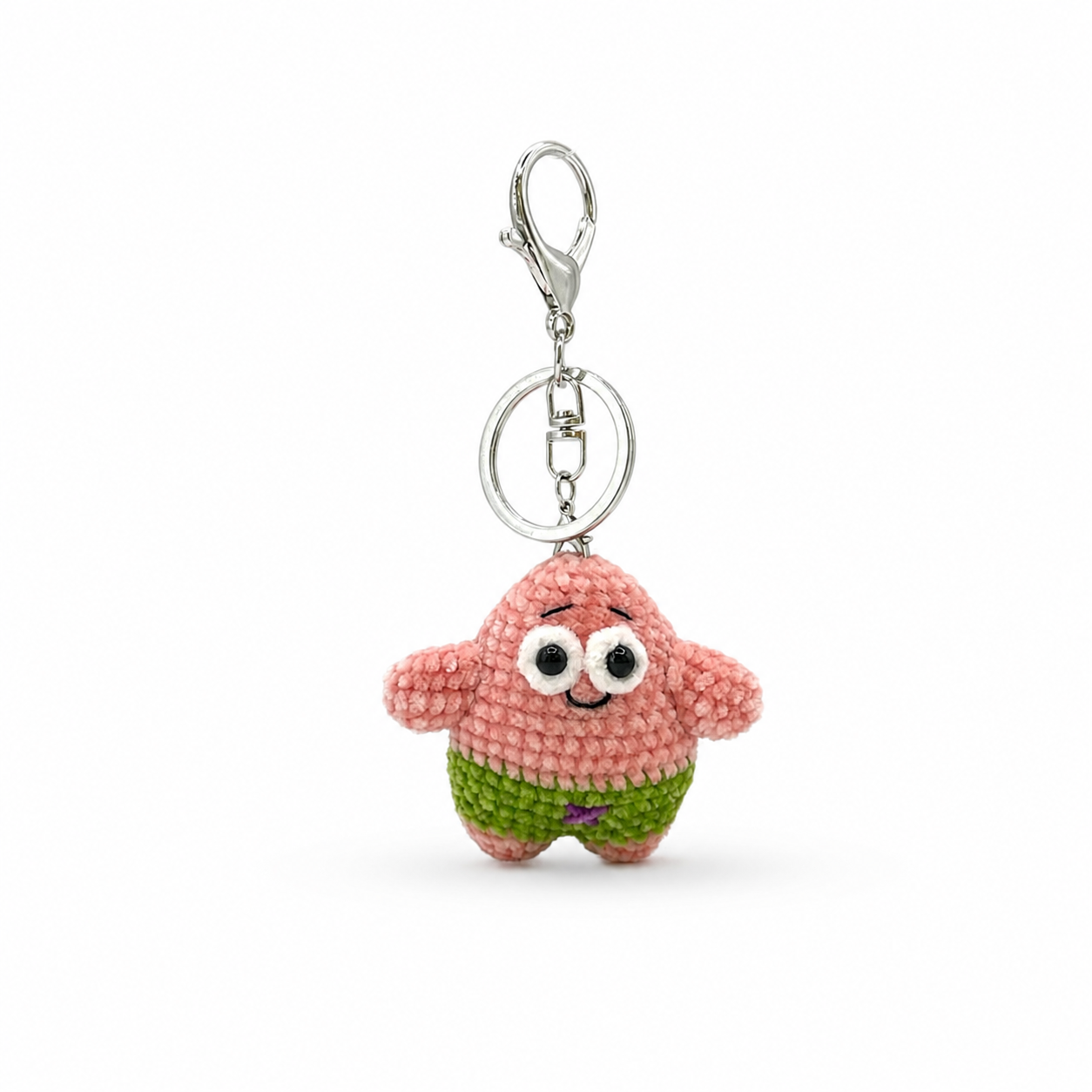 Patric Star Crochet Keychain Bag Charm