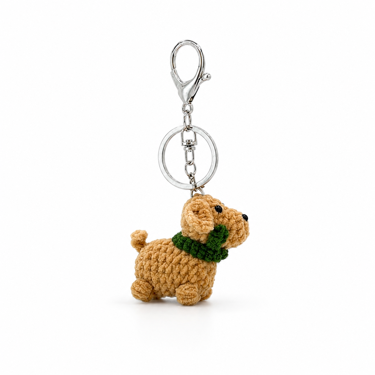 Sausage Dog With Scarf Crochet Keychain Bag Charm
