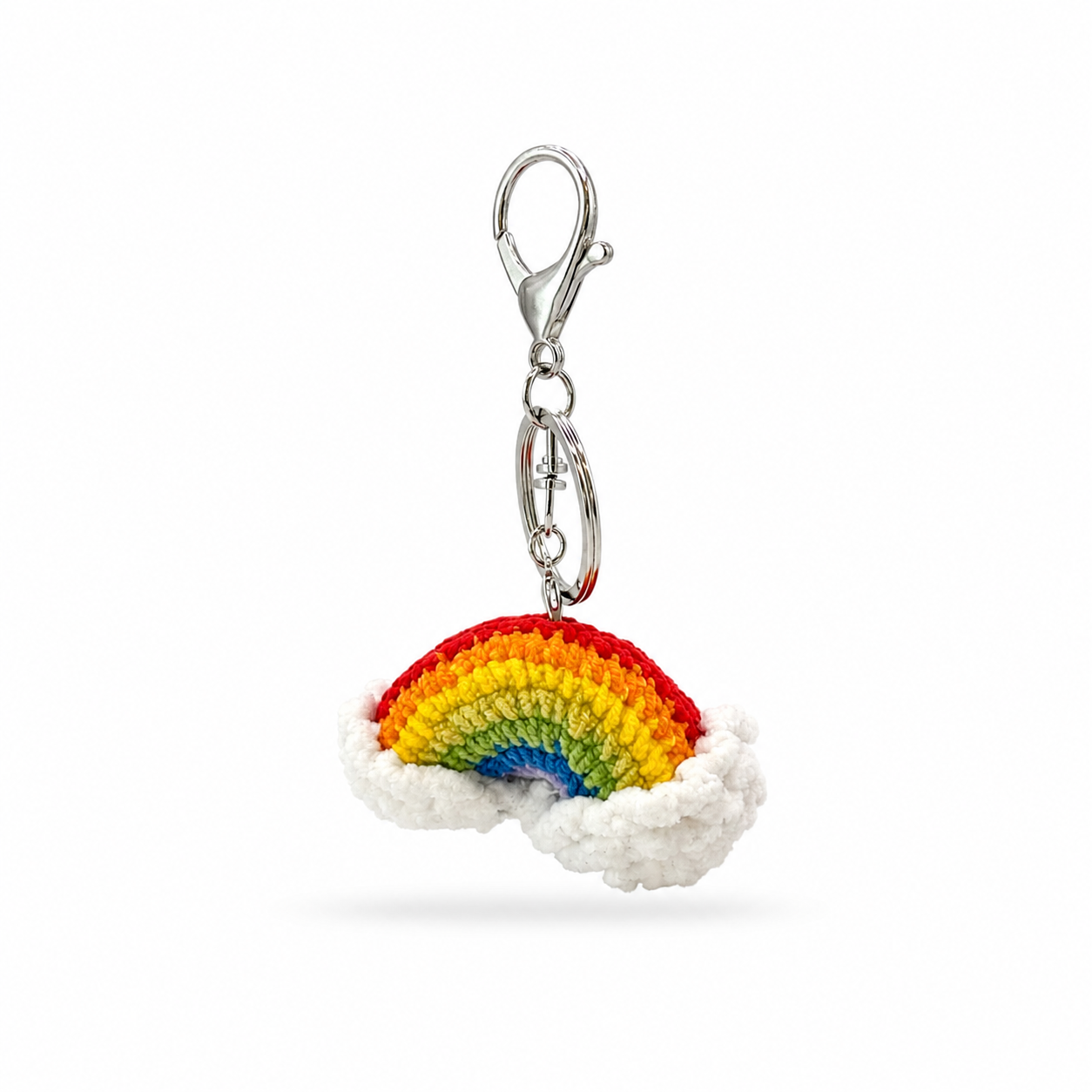 Rainbow Crochet Keychain Bag Charm