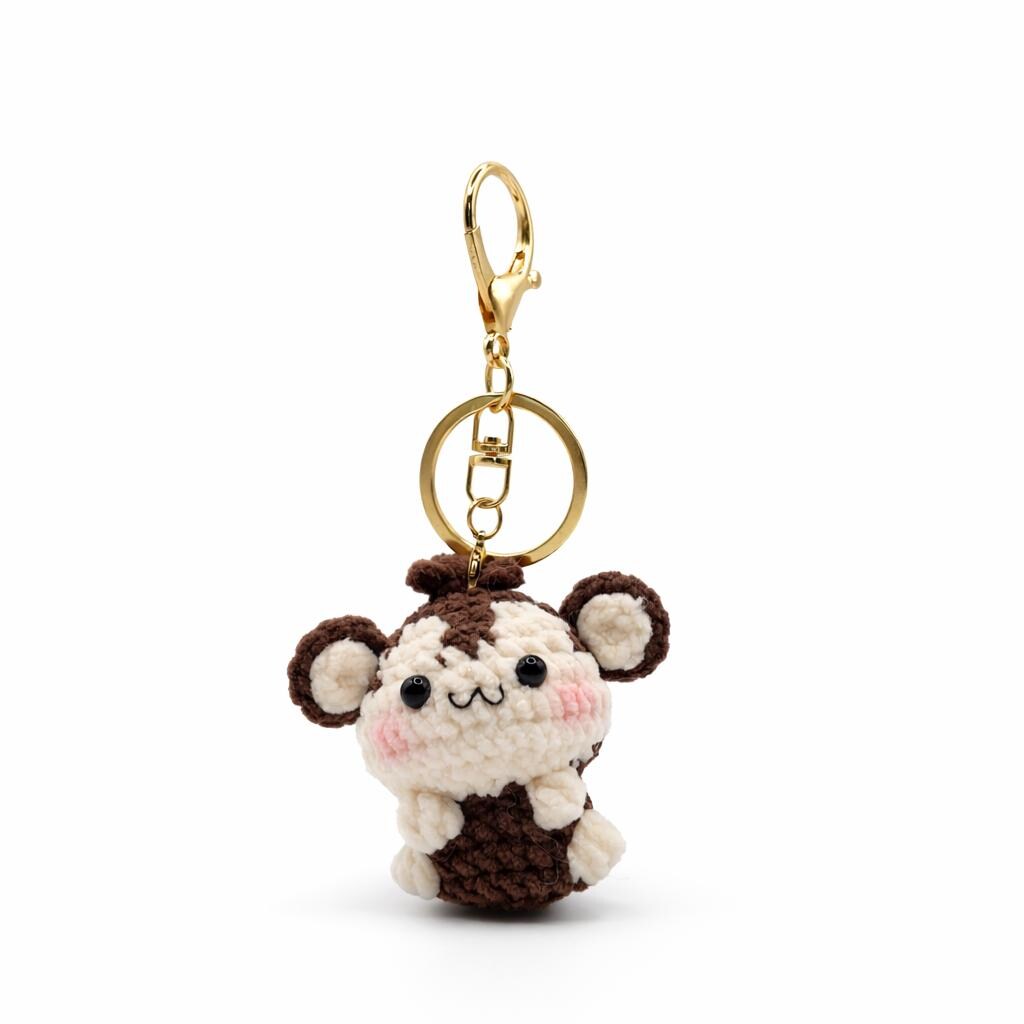 Monkey Crochet Keychain Bag Charm