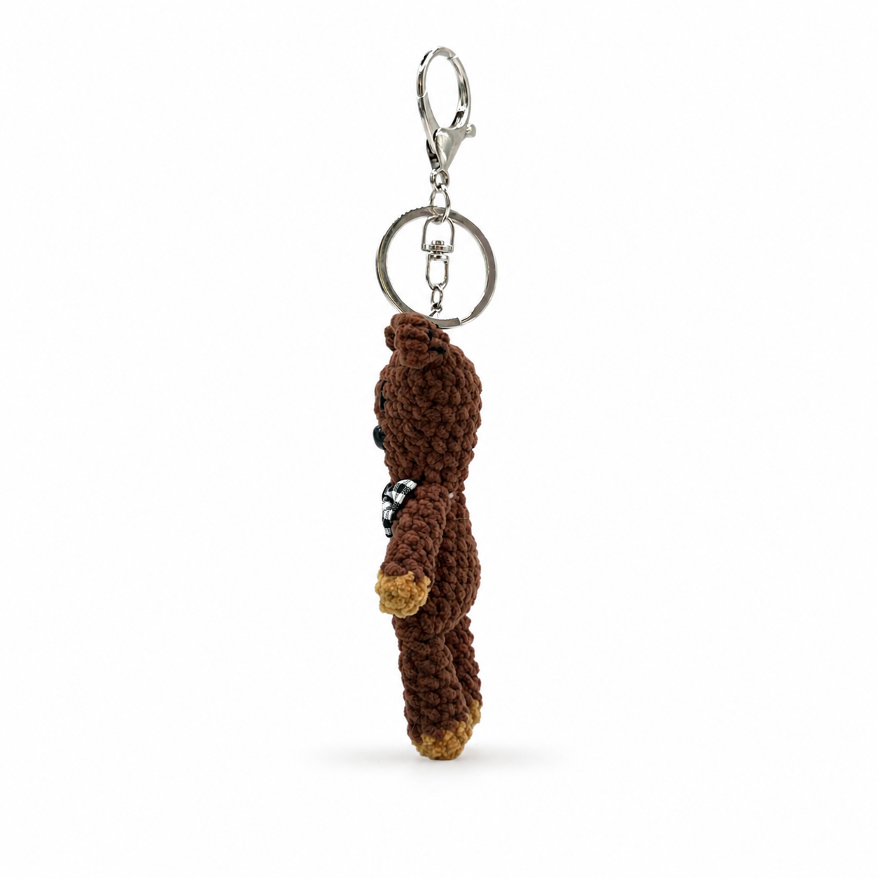 Mr. Bean Teddy Bear Crochet Keychain Bag Charm