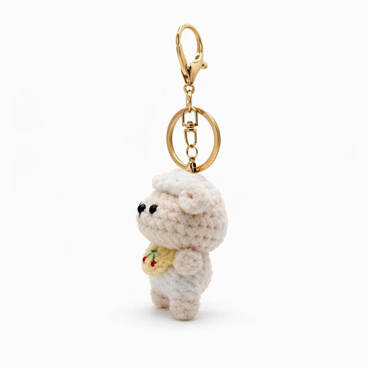 Bib Sheep Crochet Keychain Bag Charm