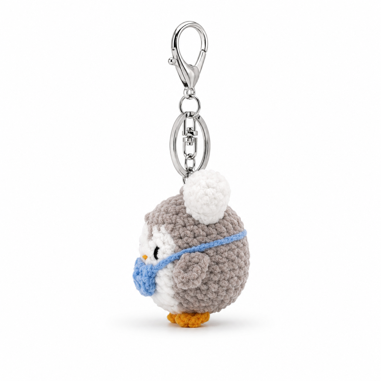 Headphone Penguin Crochet Keychain Bag Charm