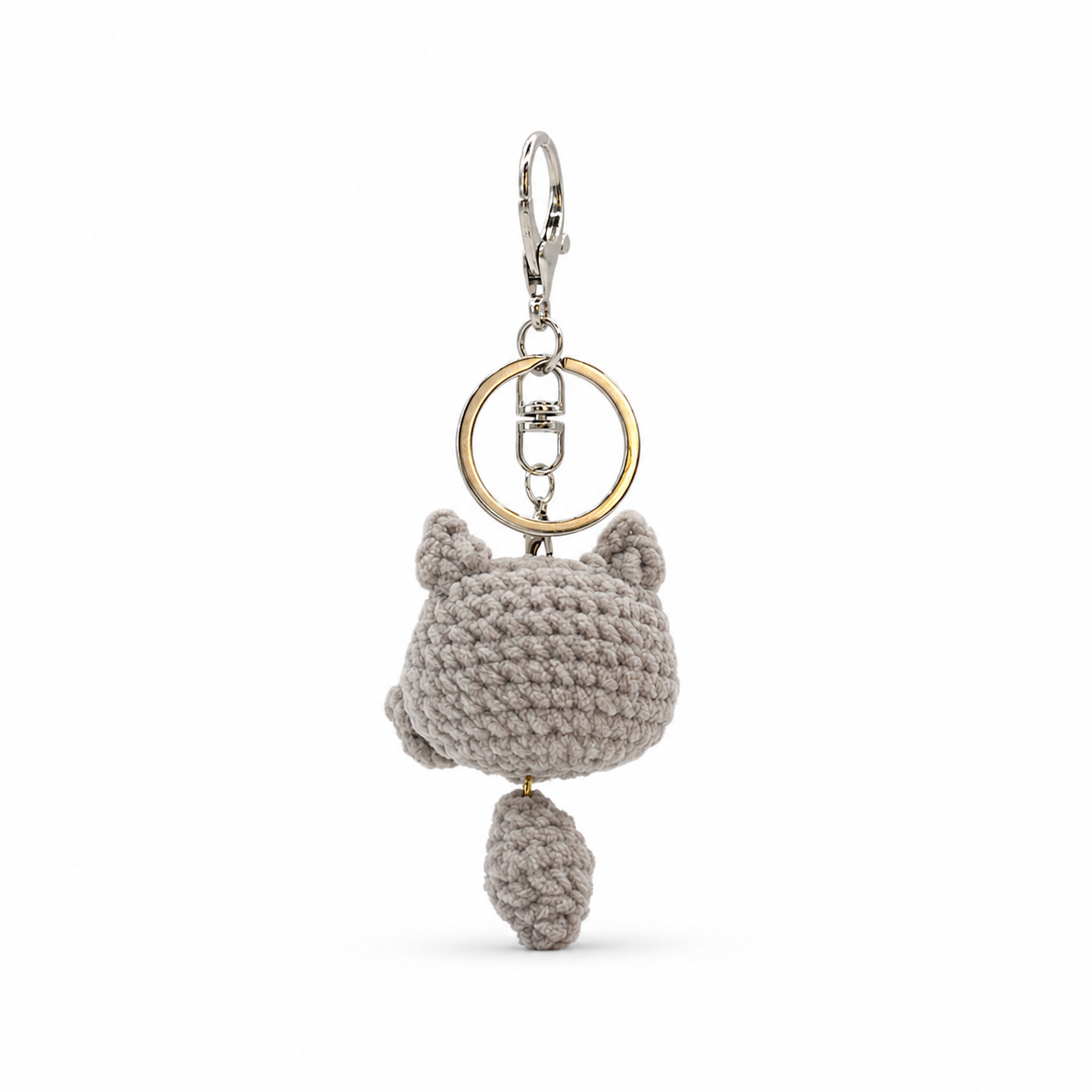 Cat With Tail Crochet Keychain Bag Charm