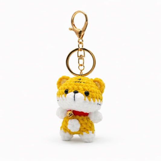 Bib Tiger Crochet Keychain Bag Charm